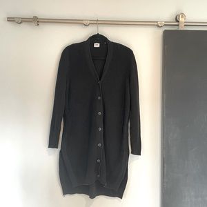 CAbi #3715 Madison Black Long Ribbed Cardigan size L